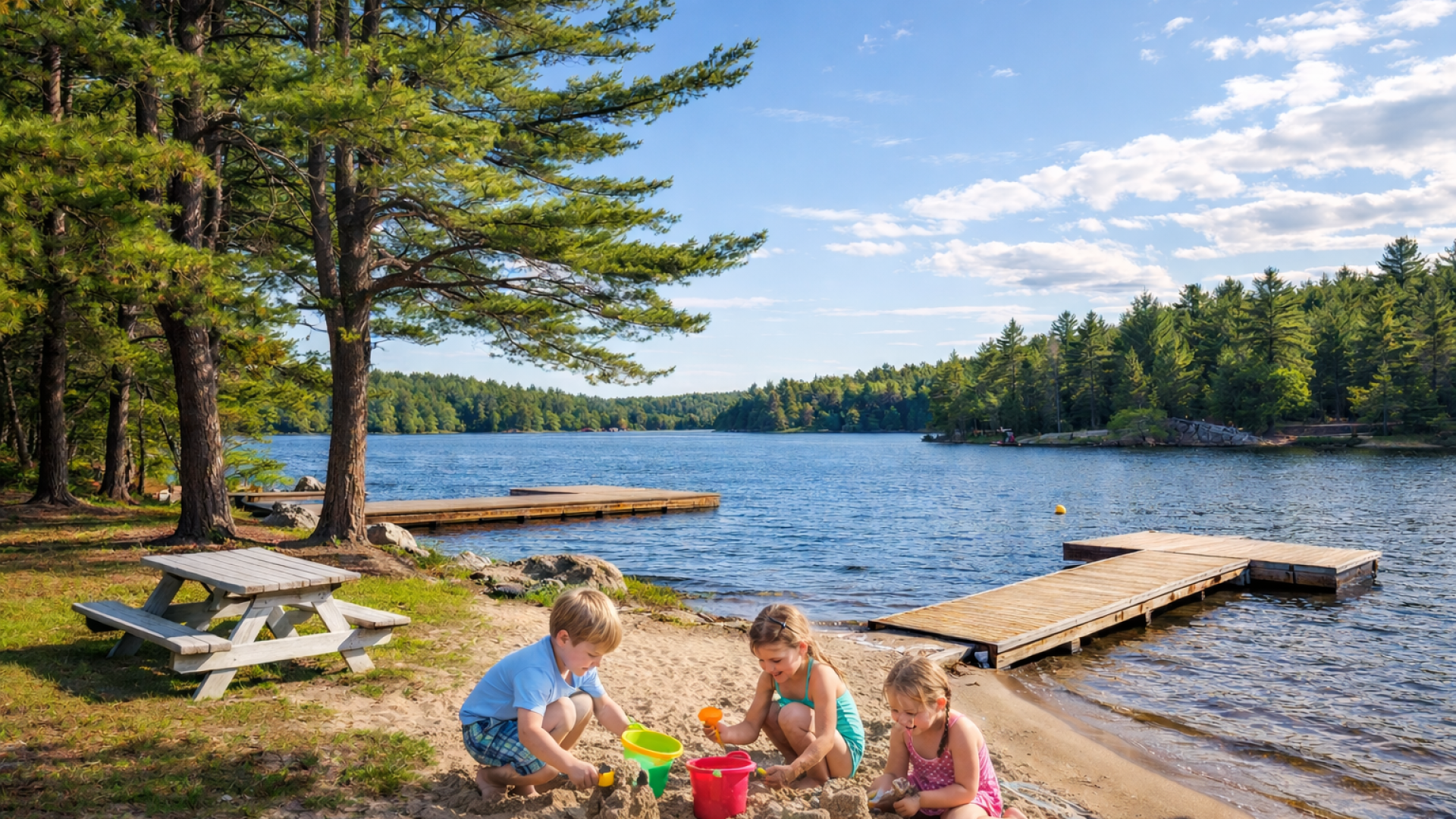 kids playing on beach