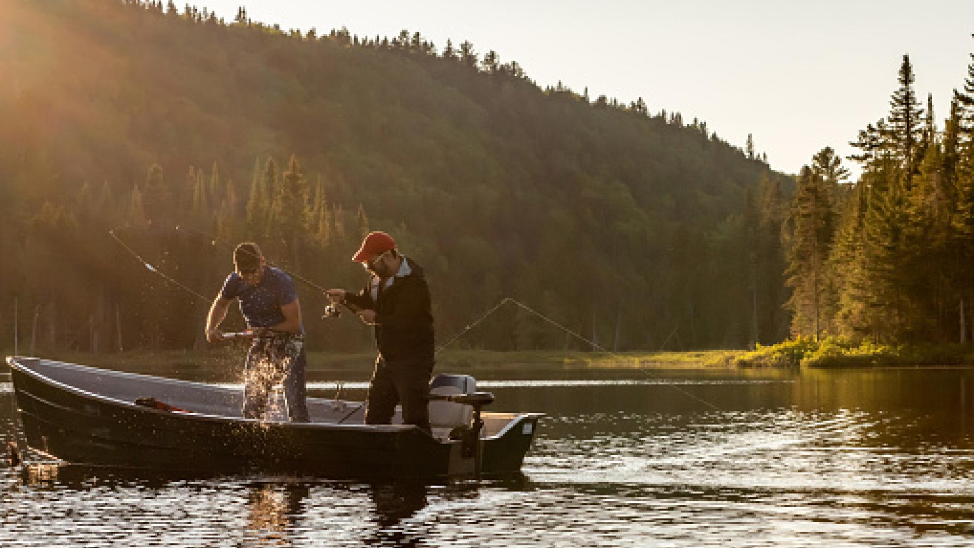 two men in fishing boat
